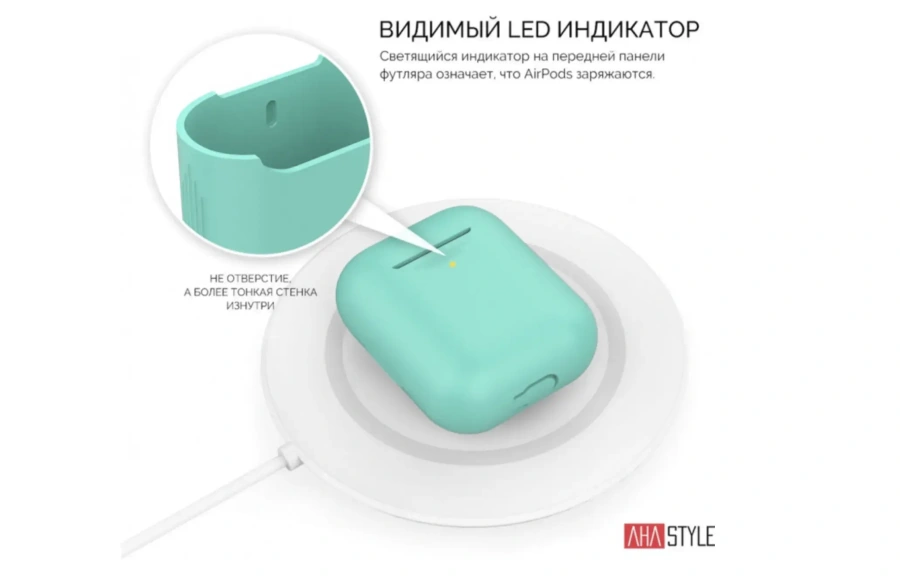 Чохол AHASTYLE дуо ​​для Apple AirPods - Mint Green (AHA-02020-MGR)
